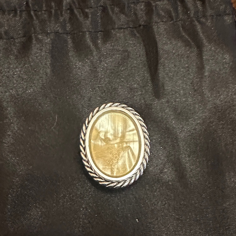 Vintage Western Germany Opal Oval Brooch and Scarf Clip